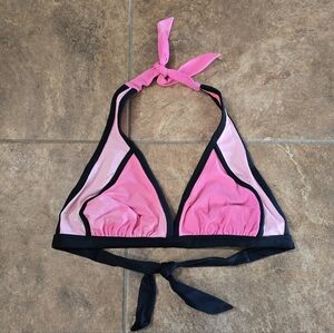 Pink Black Lined XHLN Bikini Top